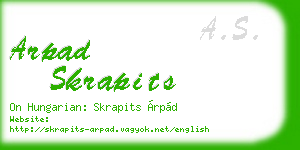 arpad skrapits business card